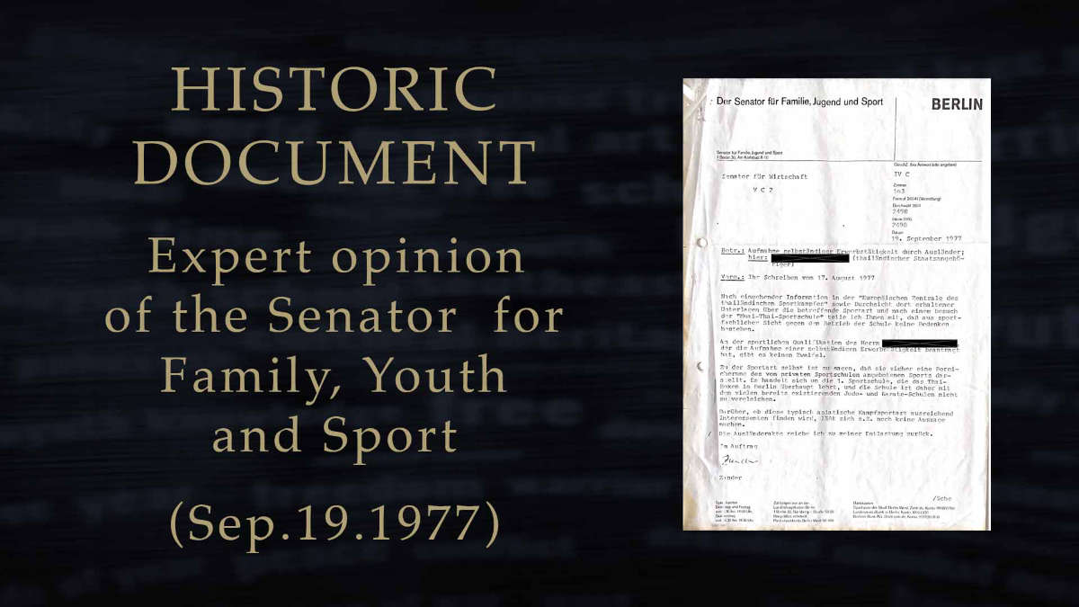 Pahuyuth muai thai studio berlin time document expert opinion of the senator for family youth and sports from 19 09 1977 featured 2022